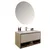 HANAH HOME Kupatilski ormarić sa umivaonikom i ogledalom (2 komada) Elegant Light Walnut