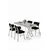 Hanah Home Trpezarijski set, 5 komada, Crni
