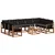 Set vanjskih sofa s jastukom 10 pcs Prirodna i crna