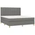 Vidaxl Box spring postelja z vzmetnico LED temno siva 160x200 cm blago