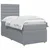 vidaXL Postelja boxspring z vzmetnico Svetlo siva 90 x 200 cm Blago