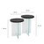 Hanah Home Set klub stolova Serenity 2, 2 komada, Antracit