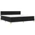 LED Box Spring Krevet s LED trakama Crna 200 x 200 cm tkanina