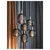HÖGVIND Visilica s 3 lampe, niklovano/siva staklo, 41 cm