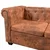 vidaXL Chesterfield kotna sedežna garnitura za 6 oseb, rjava umetna koža