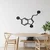 WallXpert metalni zidni ukras 5113, strukturna formula molekula serotonina, 60 x 42 cm, crni