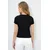 Trend Alacati Stili Ženska bluza kratkih rukava Alc-X13672, Okrugli izrez, Crna