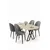 Hanah Home Trpezarijski set, 5 komada, Sivi