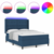 LED Box Spring Krevet s uzglavljem Plava 160 x 200 cm tkanina