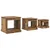 Kava Stol 3 pcs Staro drvo Konstruirano drvo