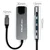 Qoltec Hub adapter USB-C 5v1 | USB-C PD 100W | 2x USB | HDMI 4K | RJ45