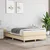 Vidaxl Box spring postelja z vzmetnico krem 120x190 cm blago