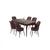 Hanah Home trpezarijski set Pir, sto i 6 stolica, ploča u dekoru drveta Baroque, puder roze tkanina Babyface