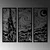 Wallity Zidna dekoracija Vangogh, 3x30x73 cm, 1.5 mm, Crna
