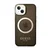 Guess Maska za iPhone 14 Plus Gold Outline Translucent Black MagSafe