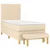vidaXL vidaXL Box spring postelja z vzmetnico krem 100x200 cm blago, (20894729)