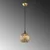 Opviq Luster Selcuklu-Mr-785-1, 25cm, IP20, Zlatno-crne boje