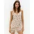 Pull&Bear Poletna obleka ecru/zelena/staro roza