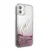Maska Guess Faceplate Liquid Glitter Vintage Script za iPhone 12 mini, Roze