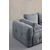ATELIER DEL SOFA Amaris 3 Seater With Pouffe Grey ugaona sofa