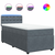 Vidaxl Box spring postelja z vzmetnico temno siva 80x200 cm žamet