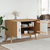 Greatstore Komoda OLDEN bela in rjava 114x43x73,5 cm trdna borovina