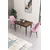 Hanah Home trpezarijski set Nil, sto i 2 stolice, ploča u dekoru drveta Baroque, roze tkanina Babyface