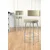 Hanah Home set od 2 barskih stolica Wosa, krem tkanina Babyface, bele metalne noge