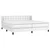 Vidaxl Box spring postelja z vzmetnico bela 200x200 cm umetno usnje