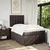 Vidaxl Box spring postelja z vzmetnico temno rjava 120x190 cm blago