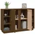 Vidaxl Komoda medeno rjava 120x35x80 cm trdna borovina