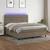 Vidaxl Box spring postelja z vzmetnico LED taupe 180x200 cm blago