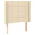 Vidaxl vidaXL Vzglavje postelje s krilci, kremne barve, 83x16x118/128 cm, blago