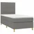Vidaxl Box spring postelja z vzmetnico temno siva 90x190 cm blago