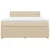 Vidaxl Box spring postelja z vzmetnico krem 180x200 cm blago