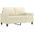 2-dijelni set sofa s jastucima krem od umjetne kože