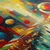Slika pisano mesto v krogih - 90x60