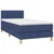 Vidaxl Box spring postelja z vzmetnico LED modra 100x200 cm blago