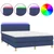 Vidaxl Box spring postelja z vzmetnico LED modra 140x200 cm blago