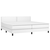 Krevet box spring s madracem LED bijeli 200x200 cm umjetna koža