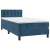Greatstore Box spring postelja z vzmetnico temno moder 90x190 cm žamet