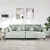 Sofa 3 pcs Svijetlo siva 250 x 188 x 76 cm Baršun