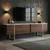 Hanah Home TV komoda Onera, 180 cm, travertin / orah Milano / zlatna