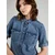 VERO MODA Dolga srajca Jennie moder denim