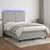 Vidaxl Box spring postelja z vzmetnico LED sv. siva 140x200 cm blago