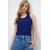 Trend Alacati Stili Ženska bluza bez rukava Alc-X13915, Okrugli izrez, Tamnoplava