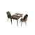 Hanah Home trpezarijski set Arp, sto i 2 stolice, ploča u dekoru drveta Baroque, braon tkanina Babyface