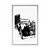Plakat s paspartujem črnobel retro avto z abstrakcijo - 30x45 white