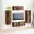 Set TV komoda Zidne 3 pcs Staro drvo Konstruirano drvo