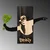 Aberto Design Zidna dekoracija Banksy - Flower Thrower 2, 69x58x3 cm, Crna